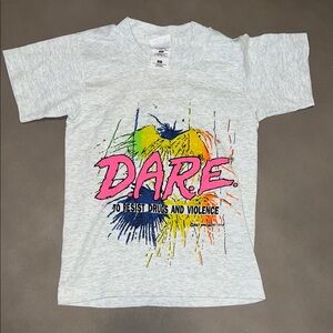VINTAGE 1994 Gray D.A.R.E DARE Don’t Do Drugs! Kids T-Shirt